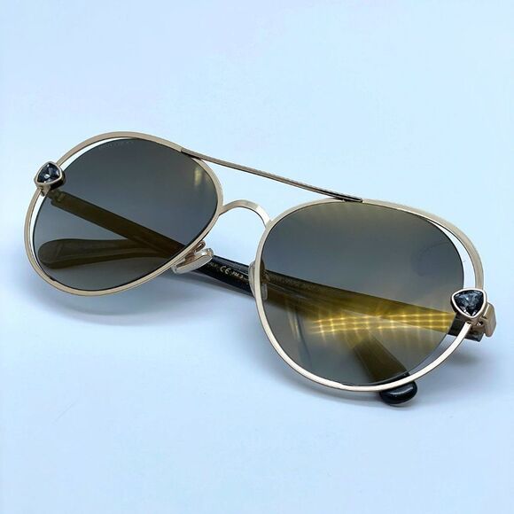 NEW JIMMY CHOO SARAH/S 0RHL FQ Gold Mirrored Women Sunglasses - Picture 7 of 11